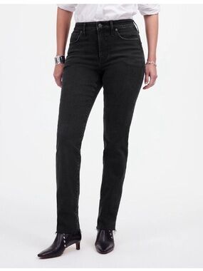 Madewell Tall Curvy Stovepipe Mid-Rise Straight Boot Jeans Charcoal Denim 32T